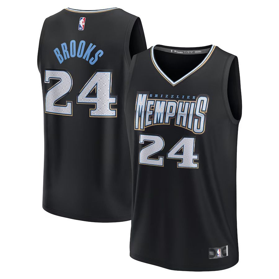 Men Memphis Grizzlies 24 Dillon Brooks Fanatics Branded Black City Edition 2022-23 Fastbreak NBA Jersey